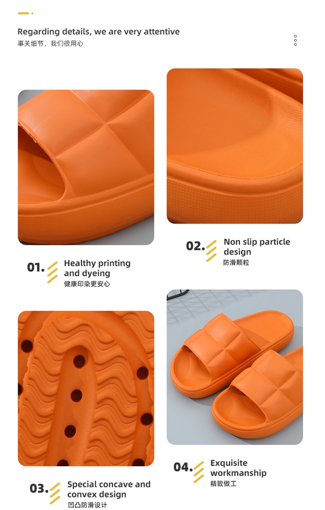 Slides with Soft and Thick Sole - X