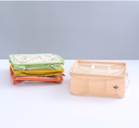 Embroidery Fruit Square Fabric Storage Container with 4 Comparments