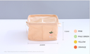 Embroidery Fruit Square Fabric Storage Container with 4 Comparments