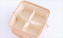 Embroidery Fruit Square Fabric Storage Container with 4 Comparments