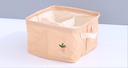 Embroidery Fruit Square Fabric Storage Container with 4 Comparments