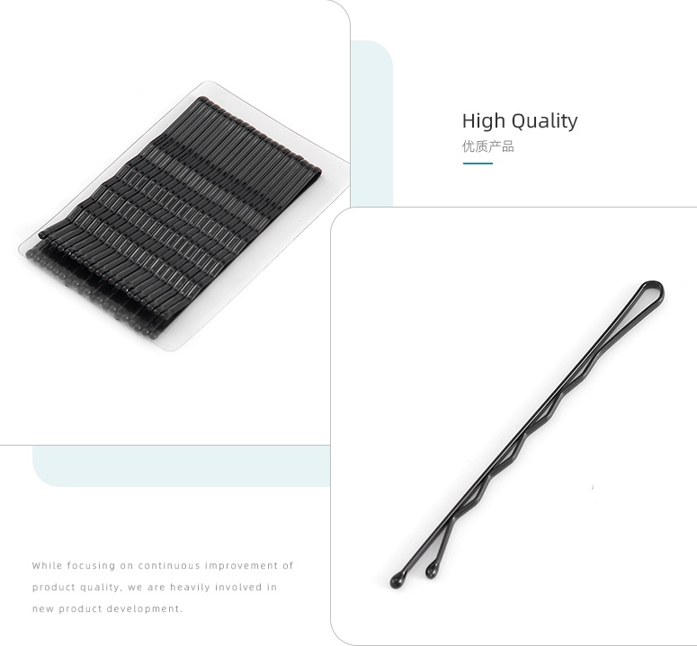 Square Box Black Hair Clips（20 Count）