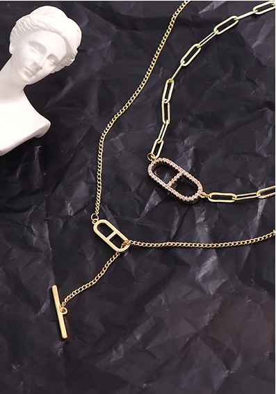 Double Chains Sun-shape Necklace