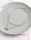 Rhinestone Pillar Pendant Double Layers Necklace