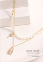 Key Double Layers Artificial Pearl Necklace