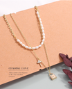 Key Double Layers Artificial Pearl Necklace