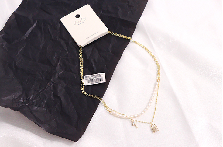 Key Double Layers Artificial Pearl Necklace