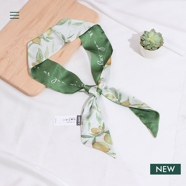 Summer Refreshing Lemon Ribbon Scarf(Green)