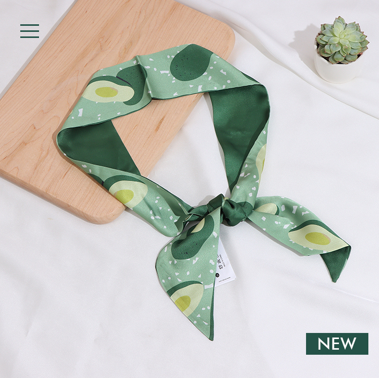 Summer Refreshing Avocado Ribbon Scarf(Green)