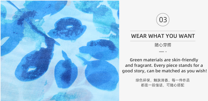 Elegant Refreshing Scarf for Spring and Autumn(Blue)