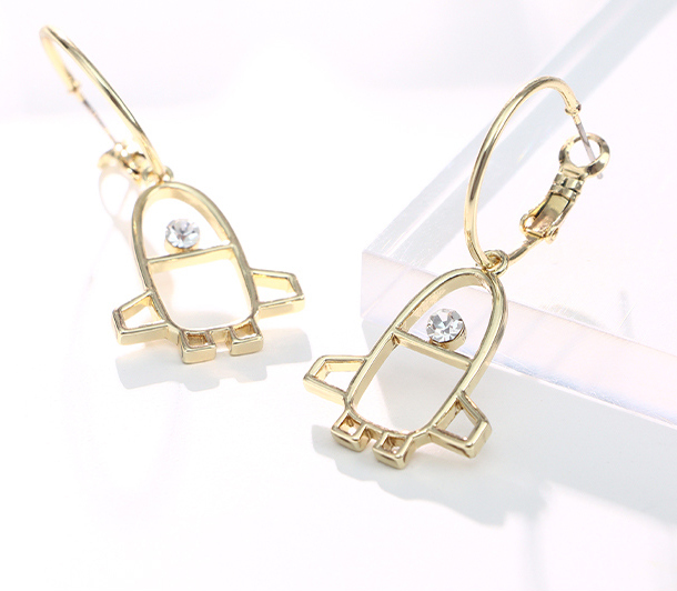 Simple Metallic Airplane Earrings
