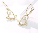 Simple Metallic Airplane Earrings