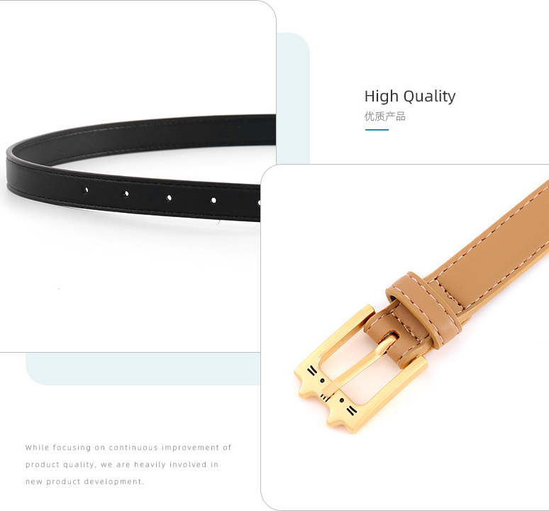 Cute Kitty Metal Buckle Ladies Belt