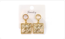 Stylish Cat's-eye Gem Bead Square Earrings