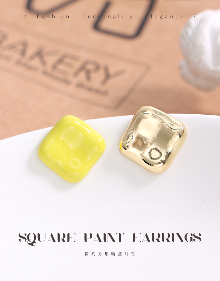 Simple Square Paint Earrings
