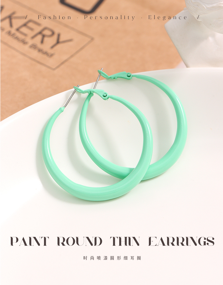 Stylish Paint Round Thin Earrings