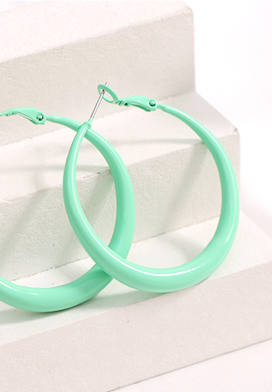Stylish Paint Round Thin Earrings