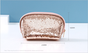 Sequin Arc-shaped Makeup Bag(Champaign Gold)