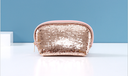 Sequin Arc-shaped Makeup Bag(Champaign Gold)