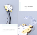 Sheep Shape Self-adhesive Hooks (2 Count)(White)