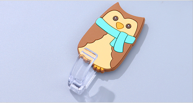 Owl Shape Self-adhesive Hooks (2 Count)(Brown)