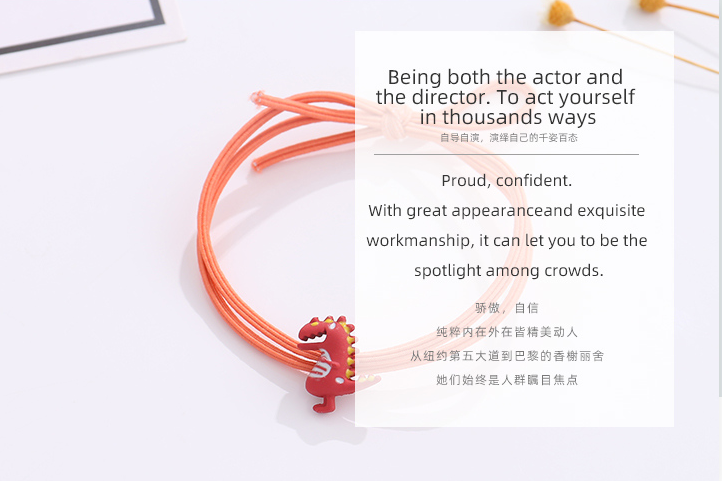 Dinosuar Decoration Hair Ropes 2PCS