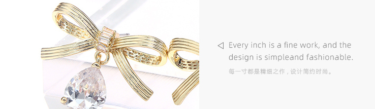 Simple Bow Zircon Earrings