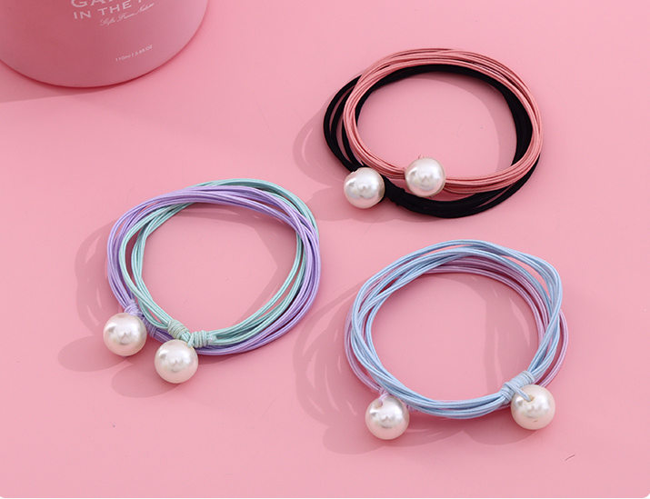 Three Layers Imitation Pearl Hair Ropes 2PCS