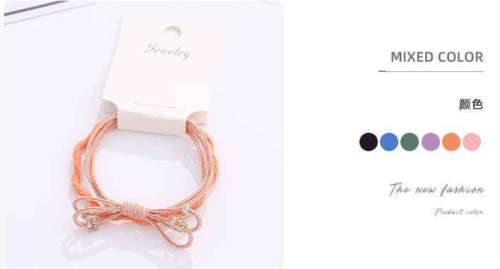 Knot Plastic Pearl Hair Ropes 2PCS