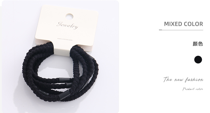 Twist Wide Flat Basic Hair Ropes 6 PCS