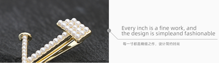 Artificial Pearl Axe Shape Hair Clip