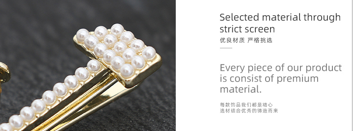 Artificial Pearl Axe Shape Hair Clip
