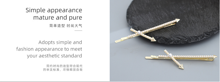 Artificial Pearl Cross Hair Clip