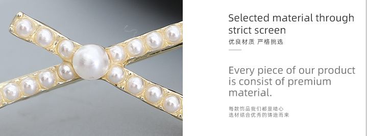 Artificial Pearl Cross Hair Clip