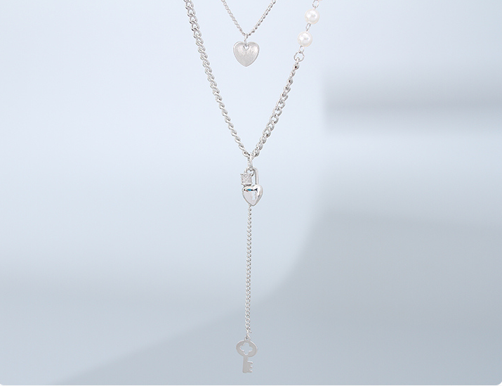 Double Layers Heart Lock Necklace