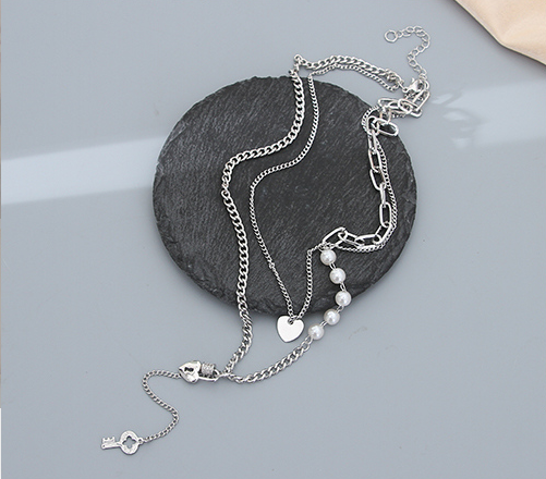Double Layers Heart Lock Necklace