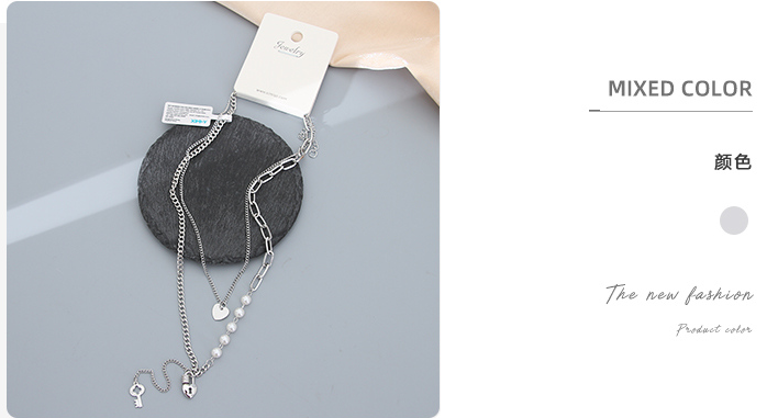 Double Layers Heart Lock Necklace