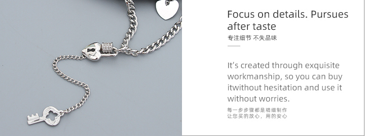 Double Layers Heart Lock Necklace