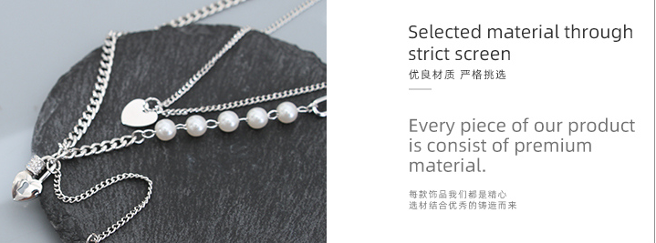 Double Layers Heart Lock Necklace