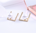 Unique Metal Irregular Artificial Pearl Earrings