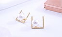 Unique Metal Irregular Artificial Pearl Earrings