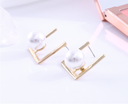Unique Metal Irregular Artificial Pearl Earrings