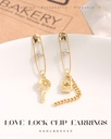 Stylish Love Lock Clip Earrings