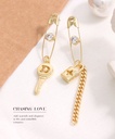 Stylish Love Lock Clip Earrings