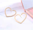 Metal Loving Heart Large Earrings