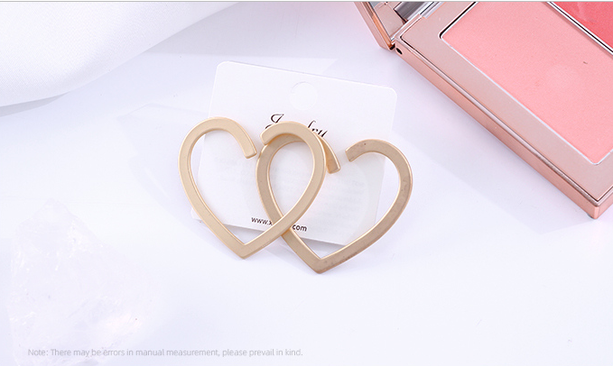 Metal Loving Heart Large Earrings