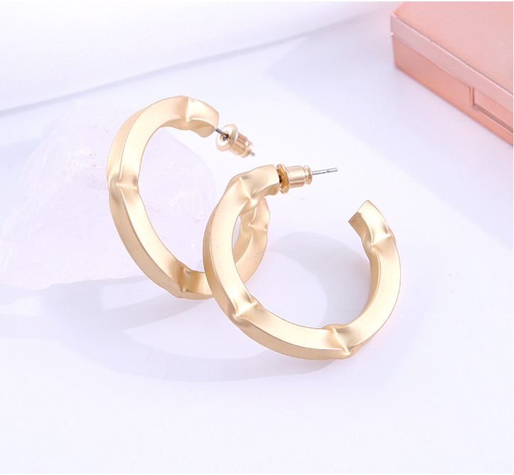 Metal Irregular Round Large Earrings