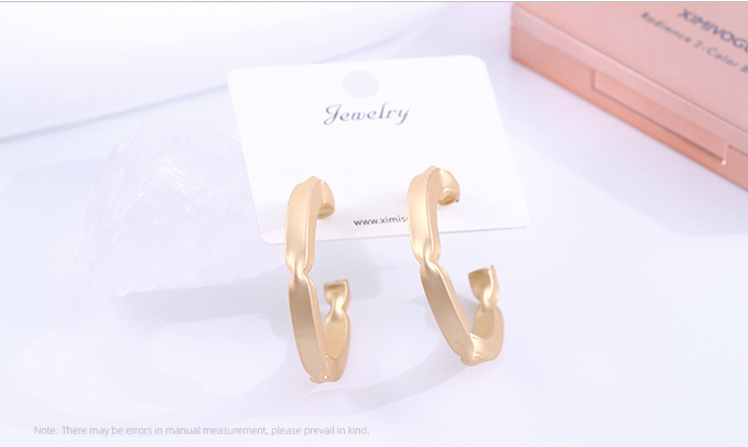 Metal Irregular Round Large Earrings