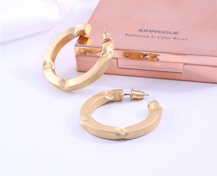 Metal Irregular Round Large Earrings