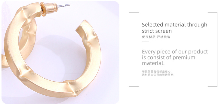 Metal Irregular Round Large Earrings